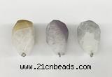 NGP9802 22*35mm - 25*40mm faceted nuggets druzy geode agate pendants