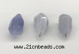 NGP9807 22*35mm - 25*40mm faceted nuggets blue lace agate pendants