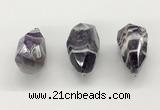 NGP9818 22*35mm - 25*40mm faceted nuggets dogtooth amethyst pendants