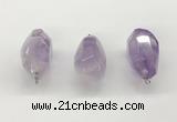 NGP9820 22*35mm - 25*40mm faceted nuggets lavender amethyst pendants