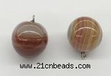 NGP9844 20mm round line agate gemstone pendants