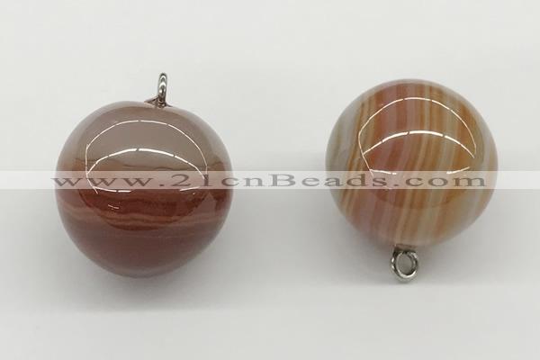 NGP9844 20mm round line agate gemstone pendants