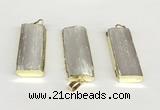 NGP9847 14*38mm - 18*45mm rectangle white calcite gemstone pendants