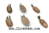 NGP9870 12*20mm oval sunstone pendant