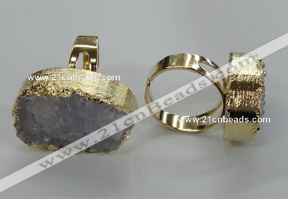 NGR08 18*25mm - 22*30mm freeform blue lace agate gemstone rings