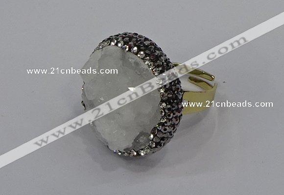 NGR1000 26mm - 28mm coin druzy quartz rings wholesale