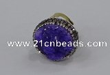 NGR1002 26mm - 28mm coin druzy quartz rings wholesale