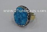 NGR1005 26mm - 28mm coin druzy quartz rings wholesale