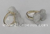 NGR101 13*18mm - 15*20mm nuggets plated druzy quartz rings