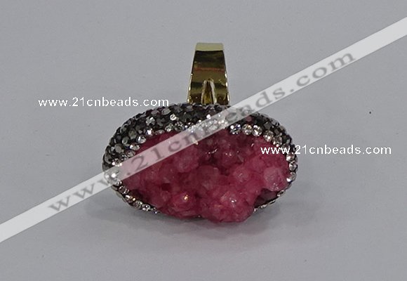 NGR1013 20*25mm - 22*30mm oval druzy quartz rings wholesale