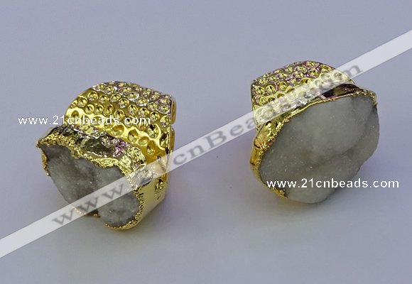 NGR1022 20*25mm - 25*35mm freeform druzy agate gemstone rings