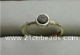 NGR1038 4mm coin plated druzy agate rings wholesale