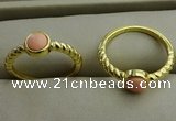 NGR1049 4mm coin synthetic coral rings wholesale