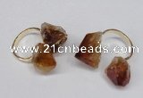 NGR105 13*18mm - 15*20mm faceted nuggets citrine gemstone rings