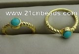 NGR1050 4mm coin synthetic turquoise rings wholesale