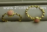 NGR1056 4mm coin synthetic coral rings wholesale