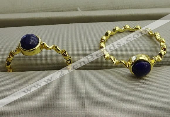 NGR1061 4mm coin lapis lazuli gemstone rings wholesale