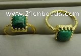 NGR1071 8*8mm square malachite gemstone rings wholesale