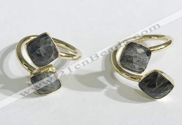 NGR1082 8mm faceted square labradorite gemstone rings wholesale