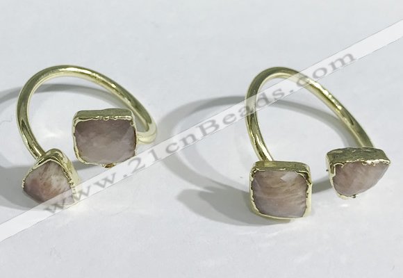 NGR1090 8mm faceted freeform moonstone gemstone rings wholesale