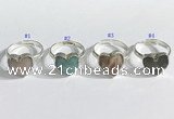 NGR1108 13mm faceted heart  mixed gemstone rings wholesale