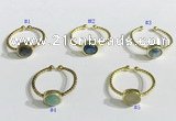 NGR1109 8mm coin  mixed gemstone rings wholesale