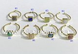 NGR1113 8mm square  mixed gemstone rings wholesale