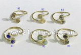 NGR1115 6mm coin  mixed gemstone rings wholesale