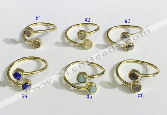 NGR1115 6mm coin  mixed gemstone rings wholesale