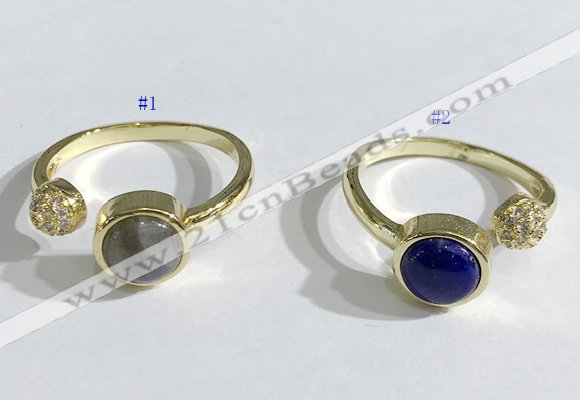 NGR1119 8mm coin  mixed gemstone rings wholesale