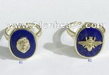 NGR1128 14*17mm oval lapis lazuli gemstone rings wholesale