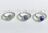 NGR1130 14*17mm flat round mixed gemstone rings wholesale