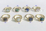 NGR1132 12mm square mixed gemstone gemstone rings wholesale