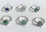 NGR1133 11mm flat round mixed gemstone gemstone rings wholesale