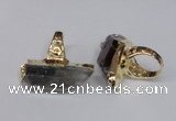 NGR116 15*35mm - 18*40mm faceted nuggets smoky quartz rings