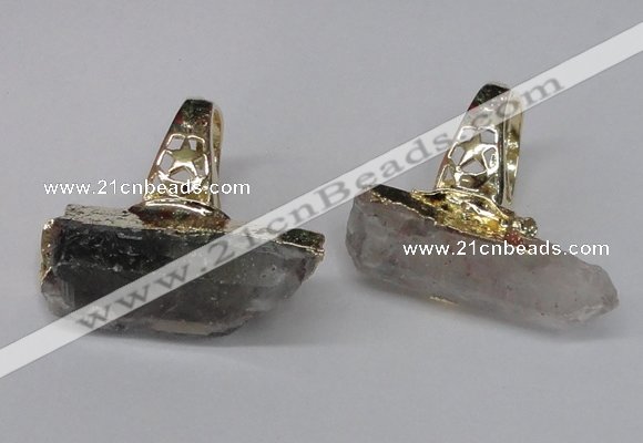 NGR117 15*35mm - 18*40mm faceted nuggets mixed quartz rings