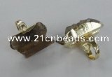 NGR122 12*35mm - 15*40mm faceted nuggets lemon quartz rings