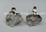 NGR129 18*25mm - 20*25mm freeform plated druzy quartz rings