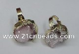 NGR130 18*25mm - 20*25mm freeform plated druzy quartz rings