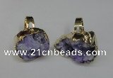 NGR131 18*25mm - 20*25mm freeform plated druzy quartz rings