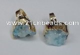 NGR132 18*25mm - 20*25mm freeform plated druzy quartz rings