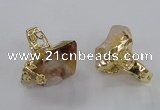 NGR144 18*25mm - 22*30mm faceted nuggets citrine gemstone rings