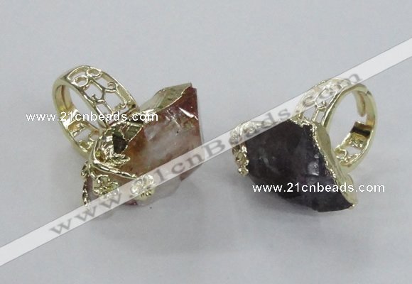 NGR145 18*25mm - 22*30mm faceted nuggets mixed quartz rings