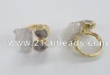 NGR148 8*10mm - 15*20mm nuggets druzy quartz rings wholesale