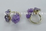 NGR150 8*10mm - 15*20mm nuggets druzy quartz rings wholesale