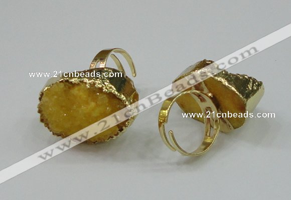 NGR159 22*30mm - 25*30mm freeform druzy agate rings wholesale