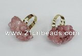 NGR16 18*25mm - 25*30mm nuggets plated druzy quartz rings