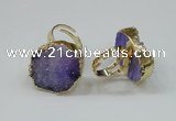 NGR160 22*30mm - 25*30mm freeform druzy agate rings wholesale