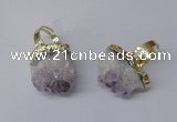 NGR166 18*25mm - 20*25mm freeform druzy amethyst rings wholesale