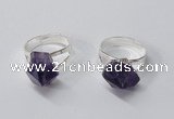 NGR168 10*14mm - 12*16mm faceted nuggets amethyst gemstone rings